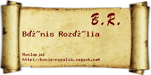Bónis Rozália névjegykártya